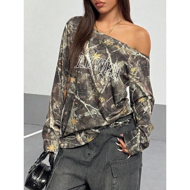 

Asymmetric One-Shoulder Long-Sleeve Sweater - European and American Style Extra Large