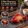 Color Changing Goldfish Tea Play Decoration Resin Kung Fu Tea Set  for Kung Fu Tea Lovers Gifts