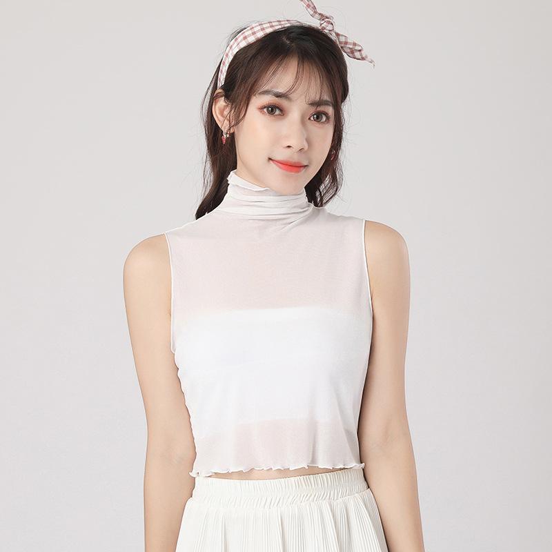 Elegant Mesh Multilayer Pleated Fake Collar Decorative Neck Cover Half Top Collar Sweater Shirt Detachable High Collar