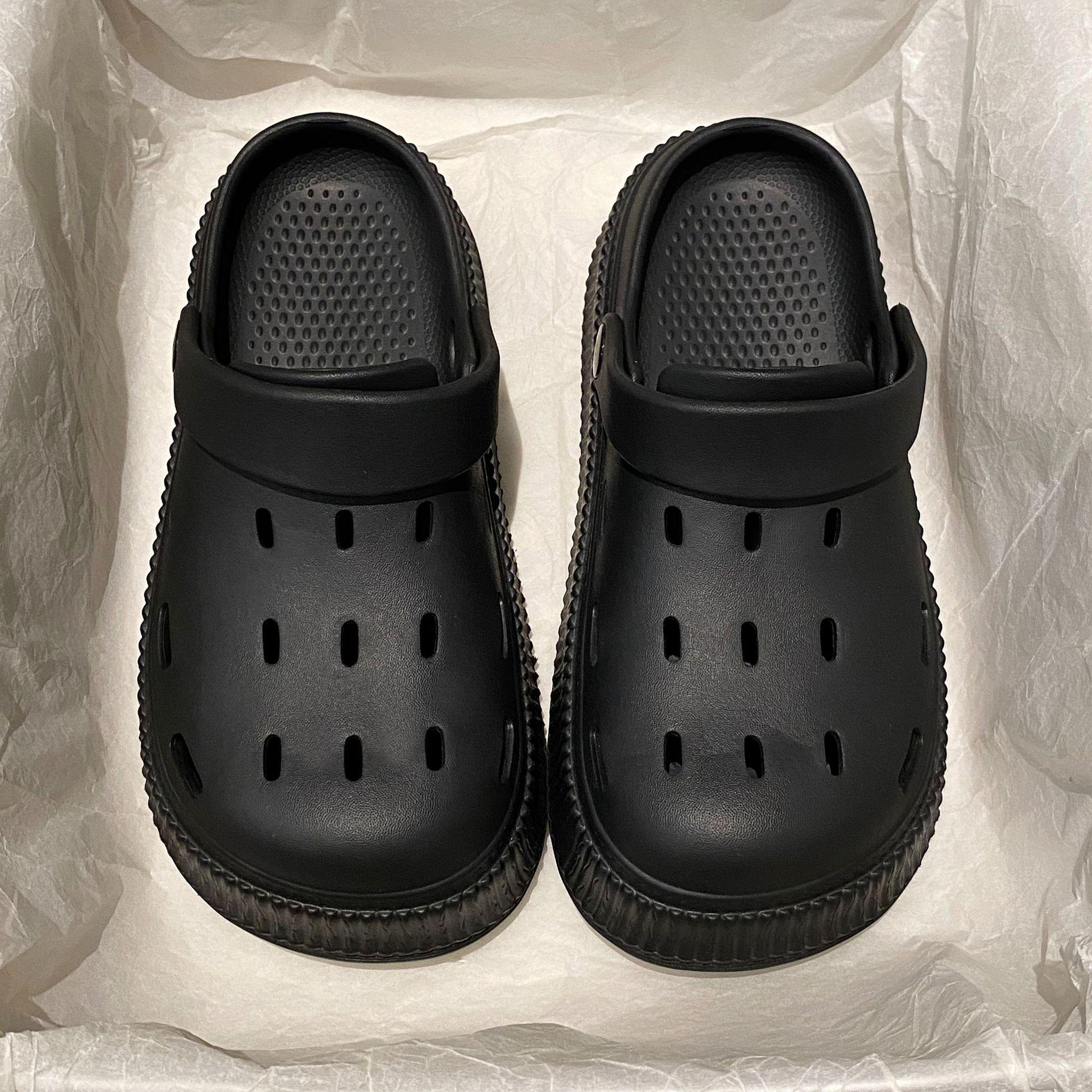 

Новая Мода Простые Летние Женские Садовые Туфли Однотонные Толстая Подошва Нескользящие Сандалии Дышащие Повседневные Уличные Шлепанцы Для женщин 36-37