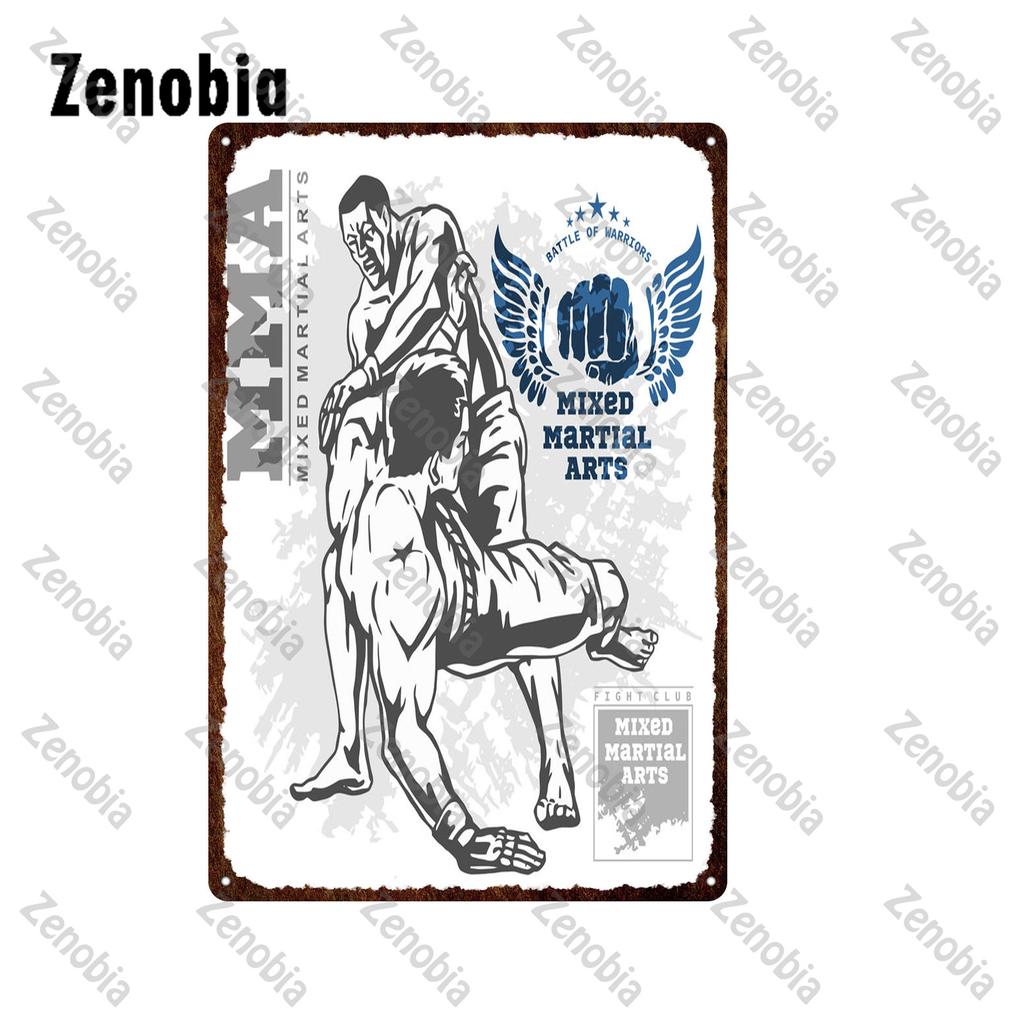Metal Sign Mma Mixed Martial Arts Fight Club Metal Poster Tin Signs Vintage Plaque Decorative Plate Boxing Ring Club Gym Decor