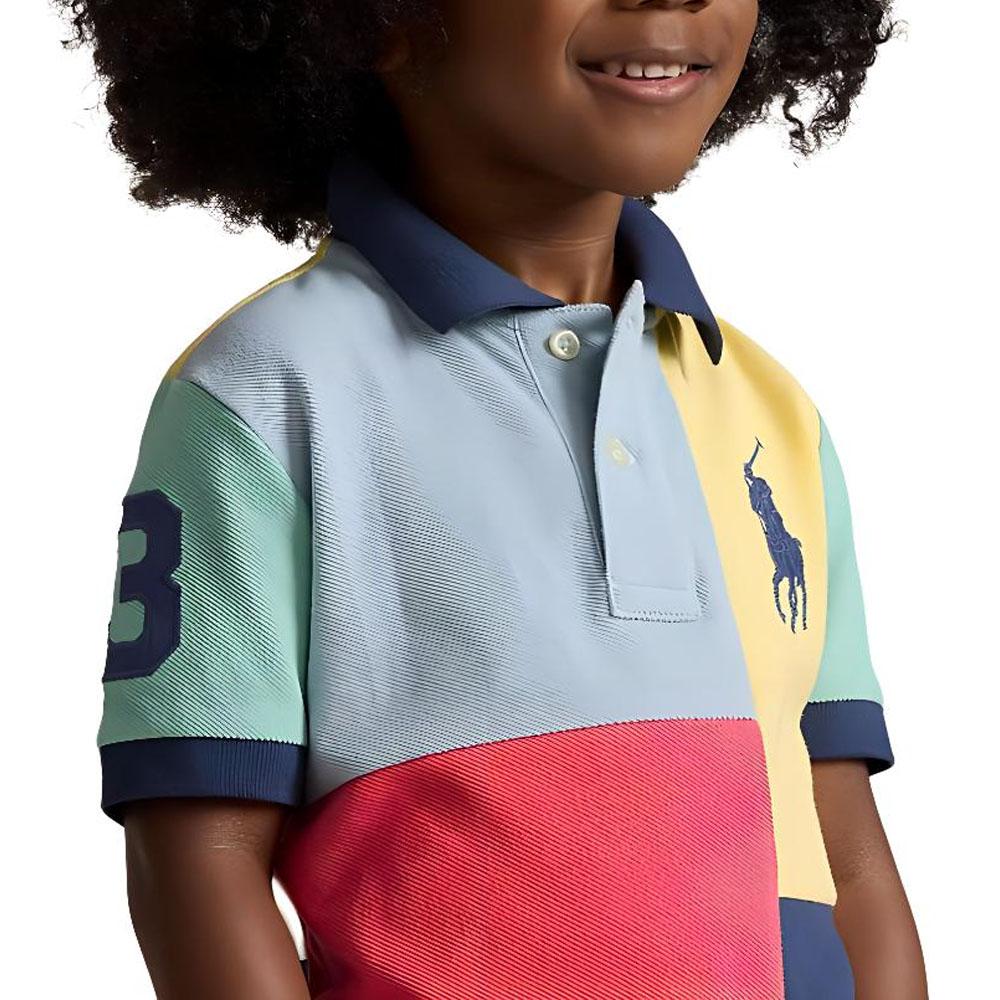 Polo Ralph Lauren Color Block Letter Logo Print Casual Short Sleeve T-Shirt Kids Tops Multicolor 323934186-001