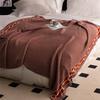 Soft Chain Geometric Knitted Blanket Gray Bedspread Modern Blue Red Decorative For Sofa Throw Warm Living Room Bedding Home Deco