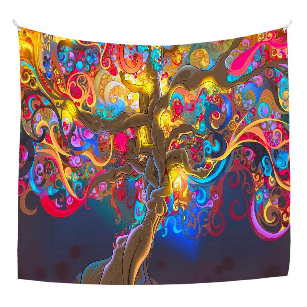Fantasy Tree Wall Tapestry Landscape Series Hanging Carpet Living Room Background Cloth Home Decoration Cloth Bedroom Hanging Cloth