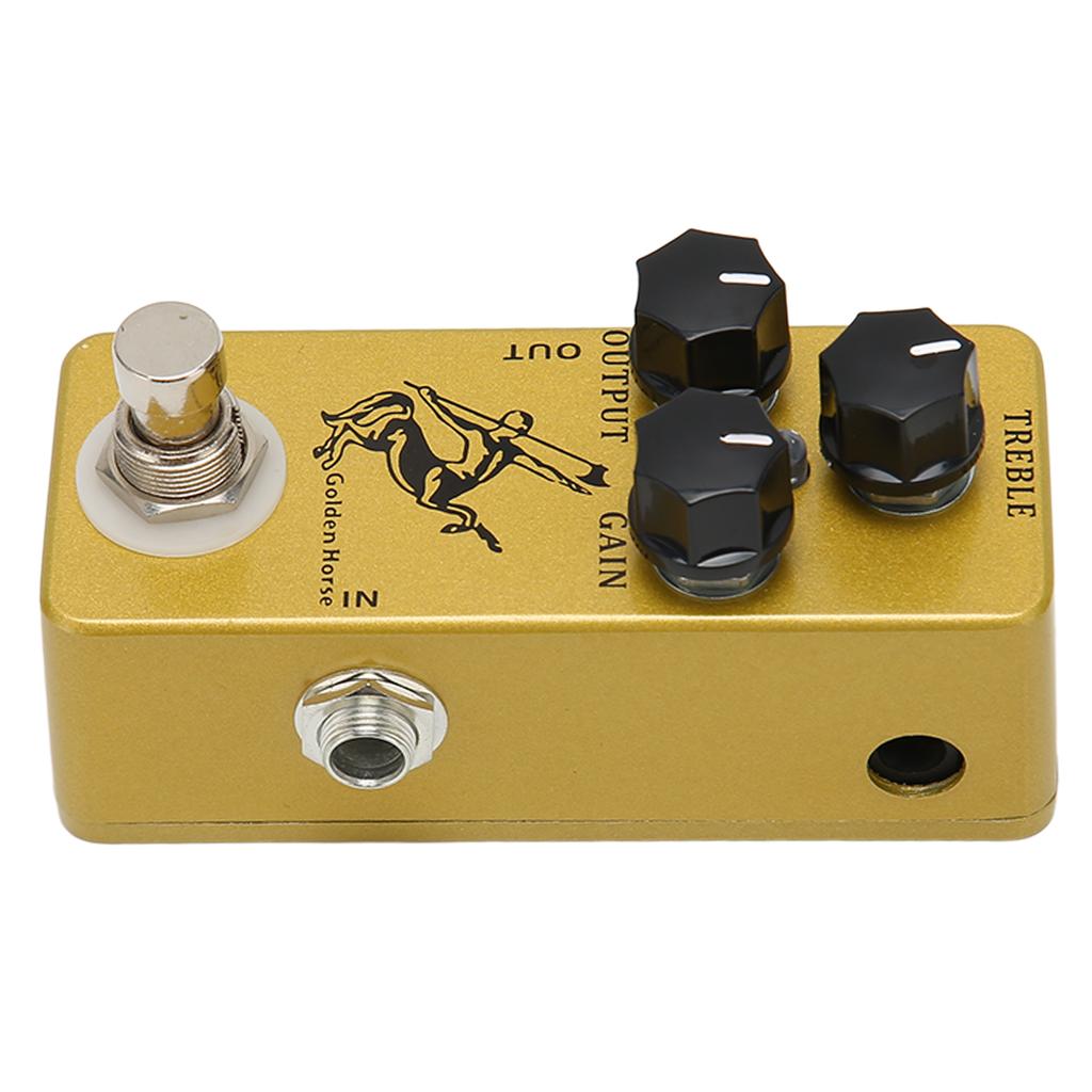 Overdrive Guitar Effect Pedal Aluminium Alloy Golden Horse Overdrive Effect Pedal with True Bypass