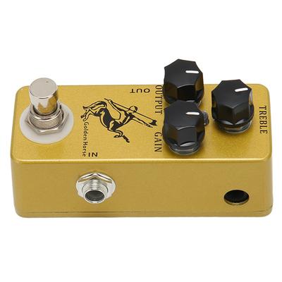 Pedal de Efeito para Guitarra Overdrive Liga de Alumínio Cavalo Dourado Pedal de Efeito Overdrive com True Bypass
