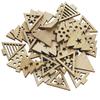 (50 Pcs/pack) 2.5cm Christmas Tree Piece Decoration Christmas New Year Party Creative Cartoon Handmade Hanging Wooden Piece DIY
