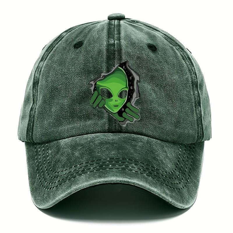 Alien Patterned Baseball Cap Adjustable for Men and Women, Ideal Choice for Outdoor Fashion, Playful Patterned Hat
