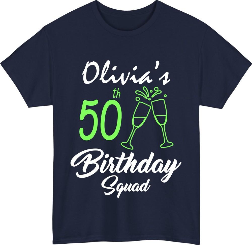 Personalised Year Birthday TShirt Custom Name for Squad Celebration Gift Tee