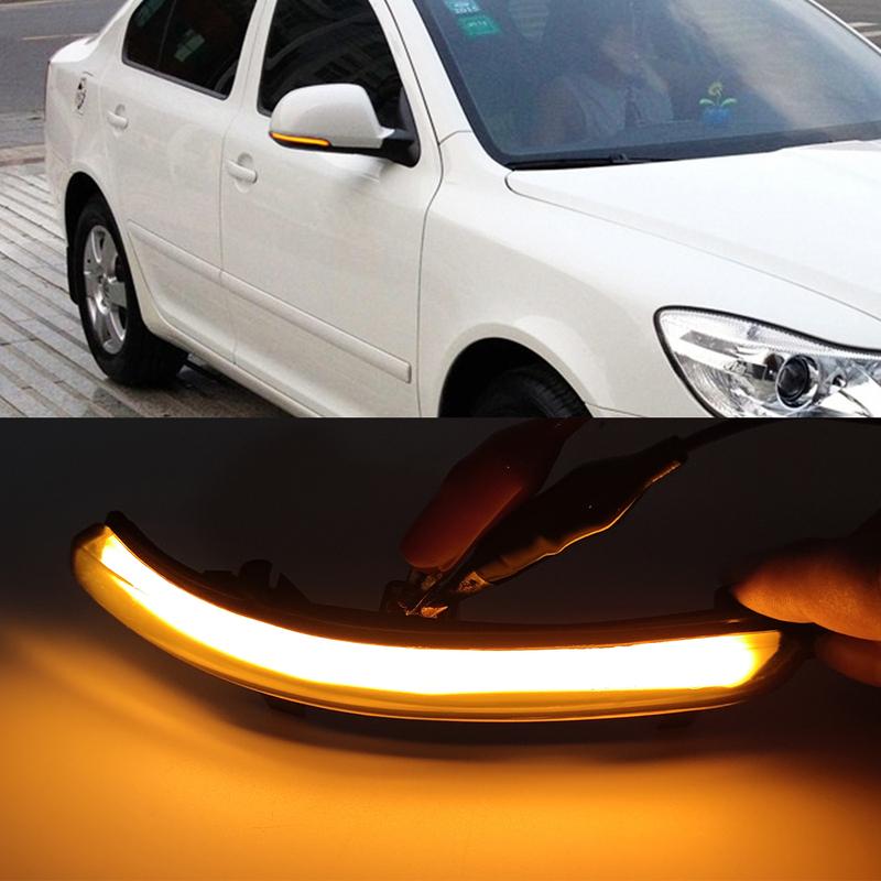 Car Flashing 2Pcs Auto Lighting For Skoda Octavia 2009-2013 SUPERB 2008-2014 Dynamic LED Turn Signal Blinker Mirror Light