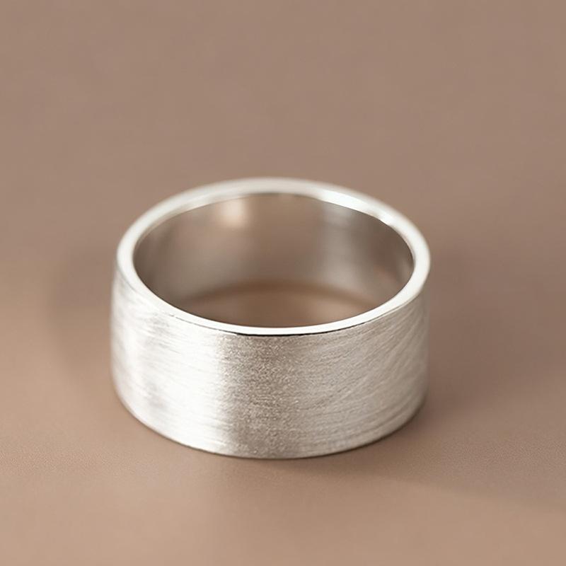 Copper-plated Silver-plated Wide-faced Plain Ring Ring for Women, Commuting Daily Style Simple Jewelry Spring Popular Ring