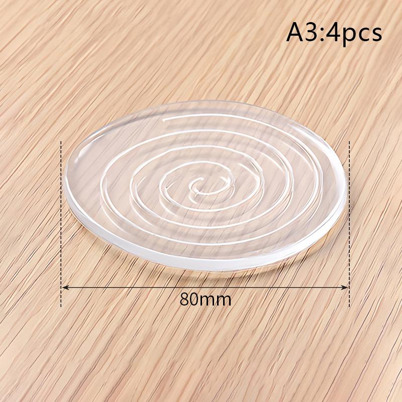 4 Τεμ./Σετ Διαφανές Σιλικονούχο Πατάκι Ποδιού Επίπλου Τραπέζι Καναπές Πόδι Αυτοκόλλητο PU Επίθεμα Αντικρούσης Πόδι Κρεβατιού Αθόρυβο Αντιολισθητικό Πατάκι