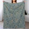 Skeleton Dance Blue Throw Blanket Summer Cool Breathable Blanket for Sleeping