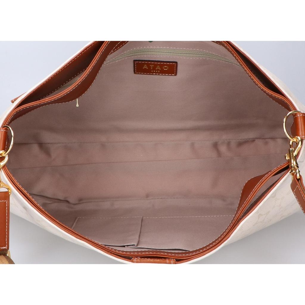 ATAO Elvy Monogram Canvas 2-Way Shoulder Bag Tote Bag whiteUsed