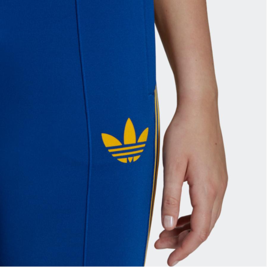 Adidas Originals Trefoil Flared Track Pants With Logo Print And Stripes Women Bottoms Blue IB2021