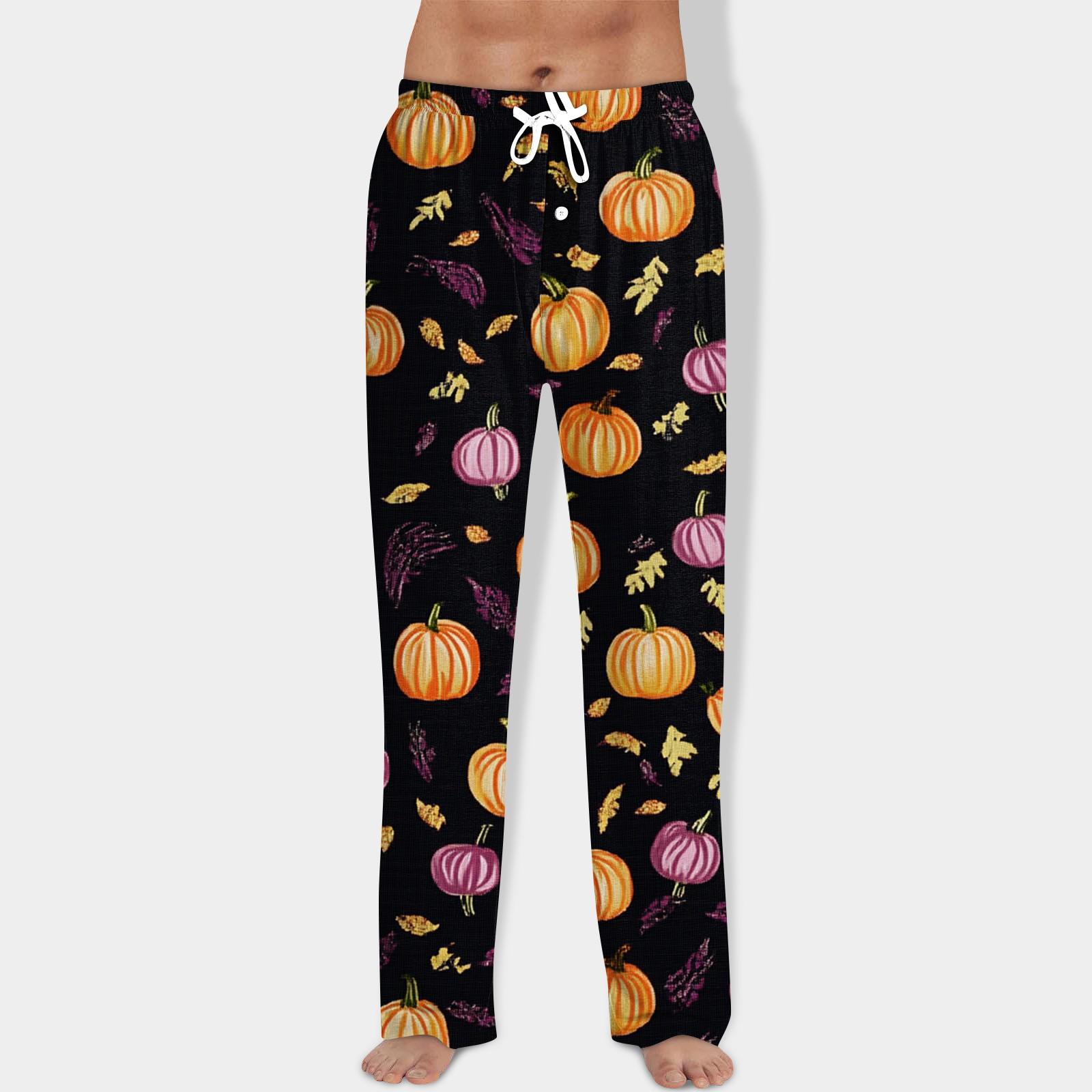 

Мужские брюки на кулиске с принтом на Хэллоуин, повседневные пижамные брюки S