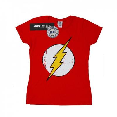 Womens/Ladies Flash Distressed Logo Cotton T-Shirt