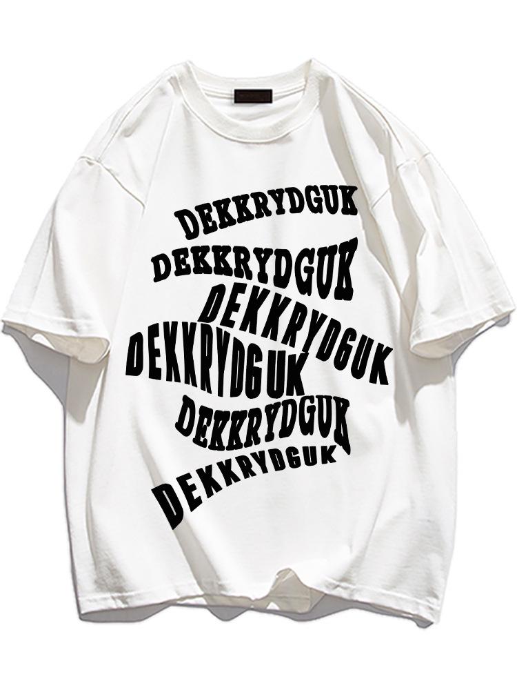 Übergröße Unisex Kreatives Buchstaben-Print Kurzarm-T-Shirt für Frauen