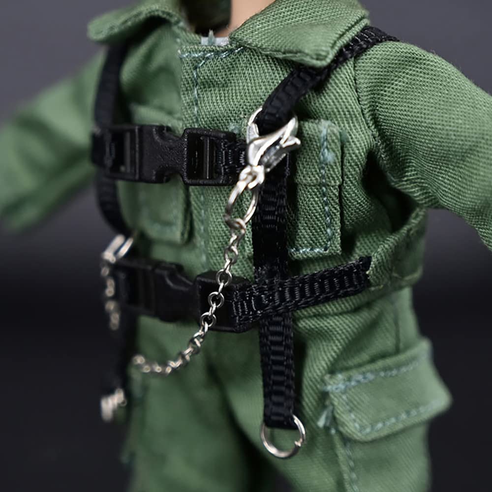 Niannyyhouse Obitsu 11 haine tactice costum vestă body haine păpuși 1/12BJD haine păpuși (Negru)