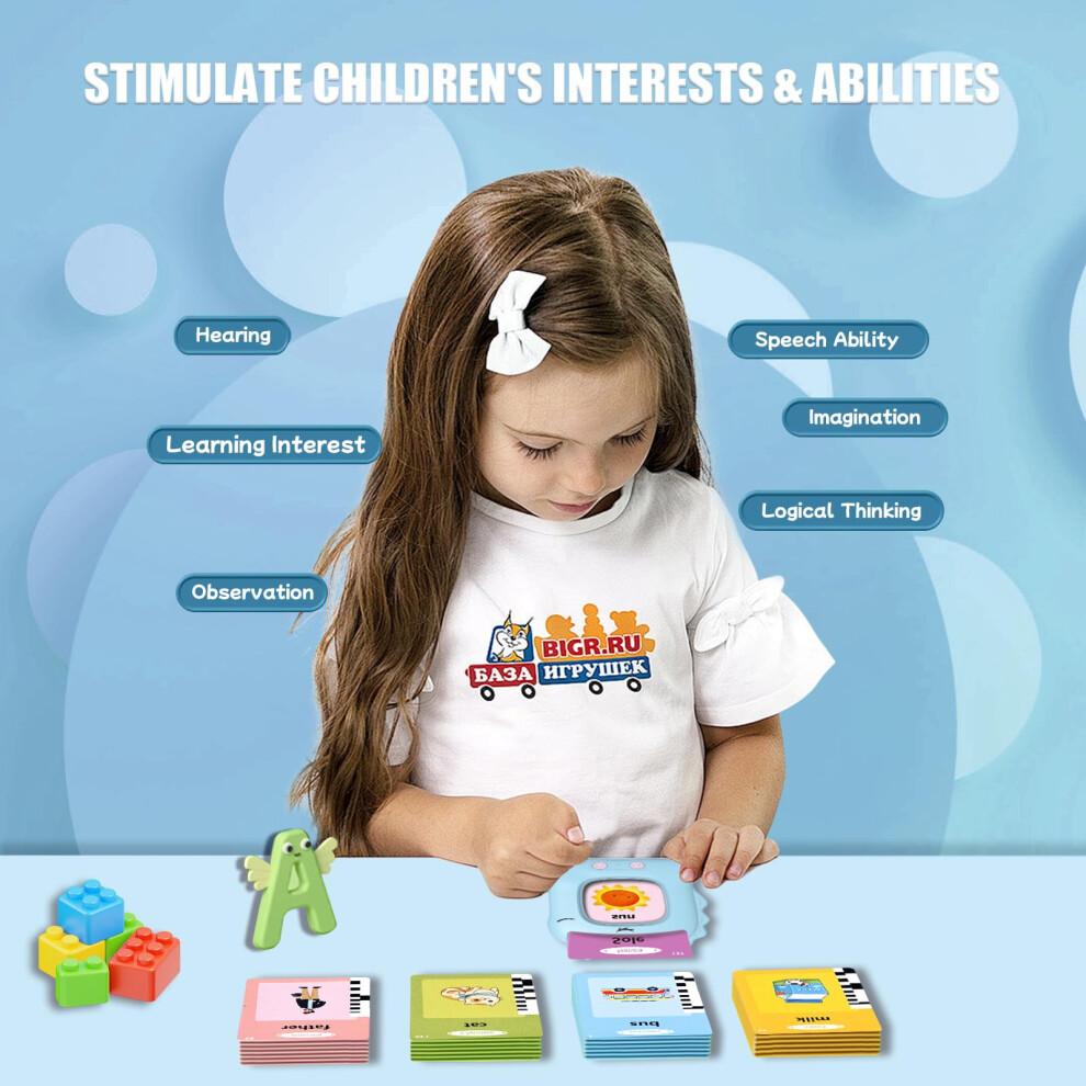 Talking Flash Cards Preschool Learning Resources Toddler Sensory Toys for Autism Educational Montessori Toys with 224 Words for 2 3 4 5 6 Year Old Ba
