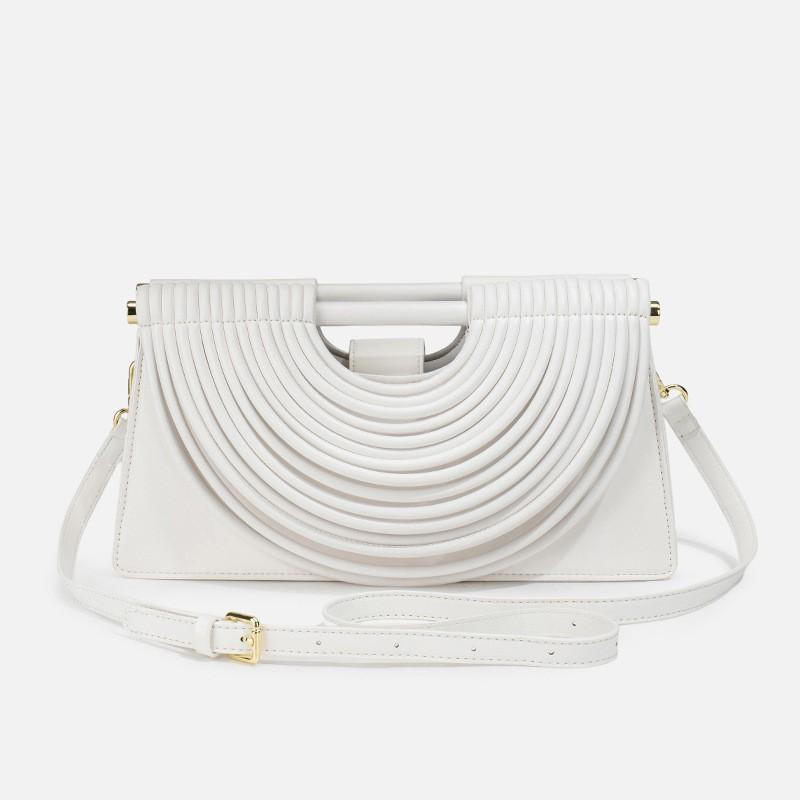 

Crossbody Bag Hand-knitted Shoulder Women s Line Comb-style Handbag Trapezoid #2502 білий
