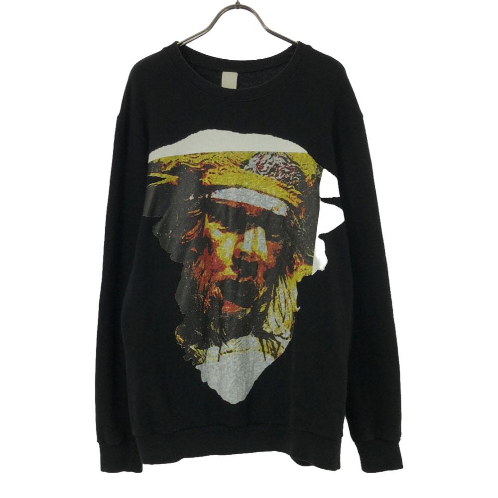 

ATTACHMENT Print Long sleeve trainer black sweat Men s Used