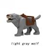 1pcs Medieval Knight light gray Wolf Widen the seat Animal Decorative Toy Moc Building Block