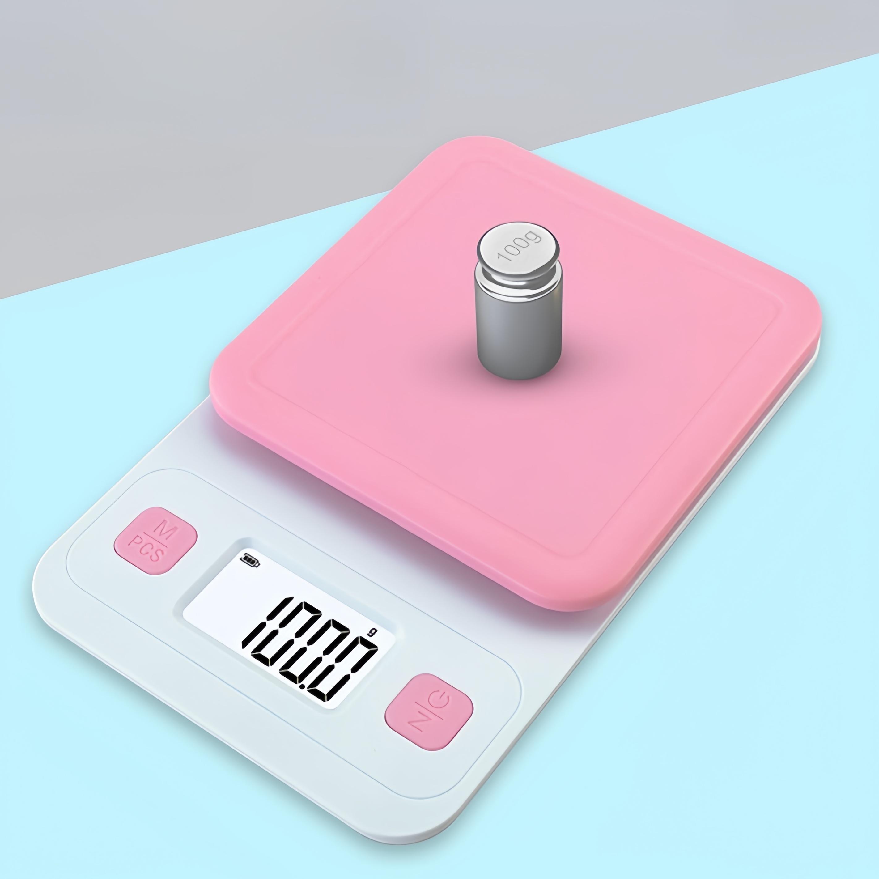 

Милый стиль кухонные весы, розовый/синий опционально, портативные бытовые пищевые весы для выпечки, тортов, взвешивания продуктов питания, HD-экран 5kg 0.5g