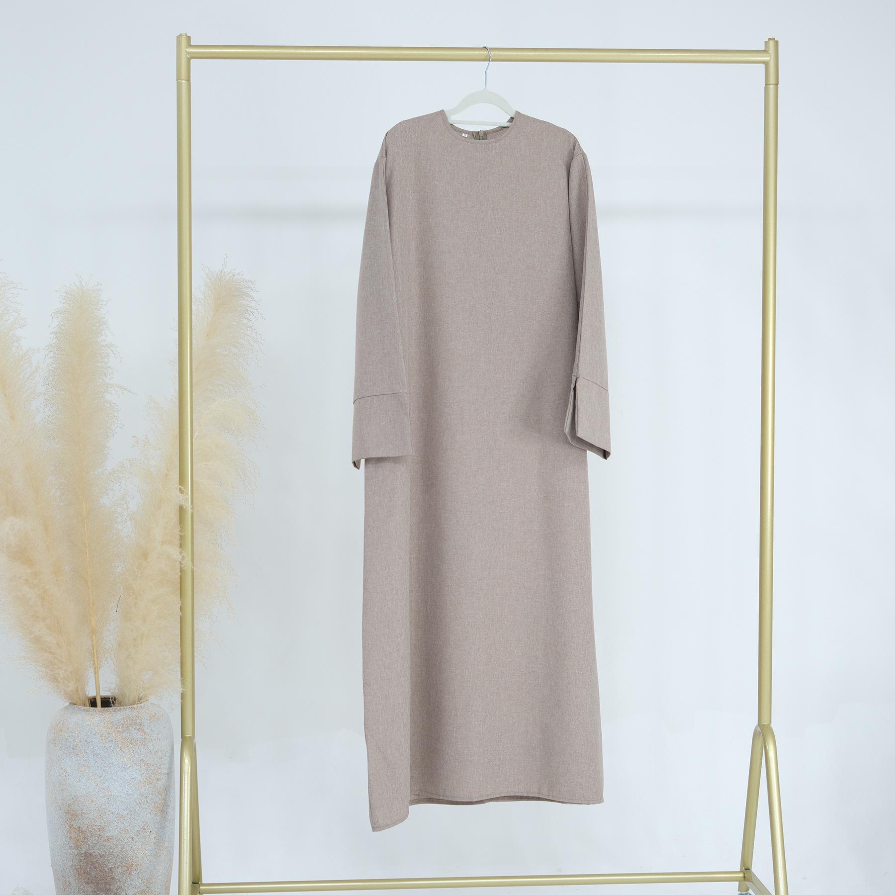 

Loriya2024 Элегантное повседневное платье свободного кроя большого размера однотонной расцветки - стиль Дубая и Турции L