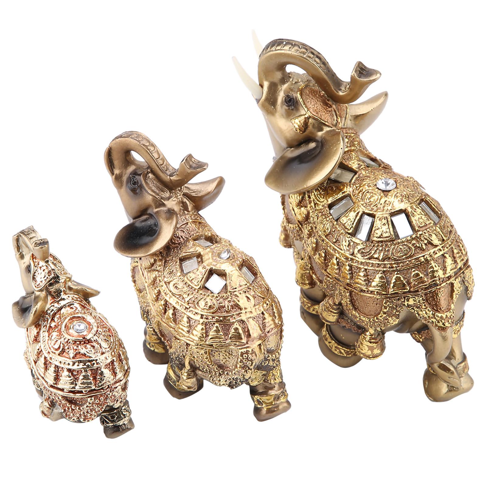 

Elephant Sculpture Lucky Feng Shui Golden Elephant Statue Sculpture Wealth Figurine Gift Home Decoration Feng Shui Elephant S