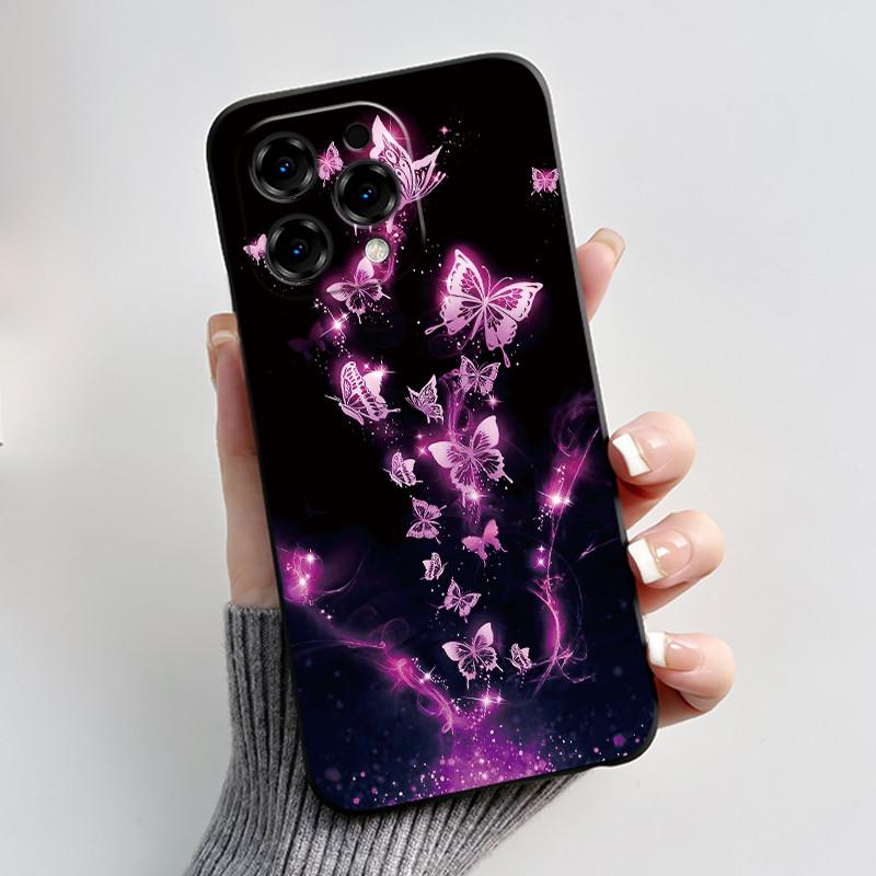 Printed Phone Case For DooGee N55/N55 Plus/N55 Pro Funda Capa Soft Silicone Black Shell Cover Cute Flower Cartoon Casing Coque