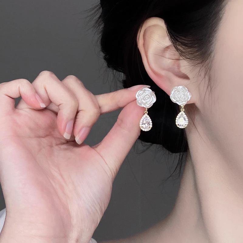 Cercei Ciucuri Floare Golă Acul de Argint Modă Personalitate Vânt Rece Cercei Lungi Temperament Cercei Avansați