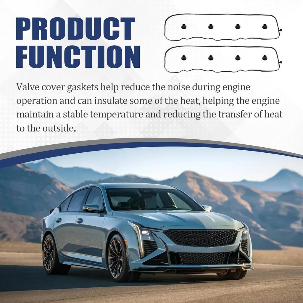Engine Valve Cover Gasket Sets | Fit Cadillac CTS Chevy Camaro Corvette GMC Savana Replace VS50907R 12619787 VS50731