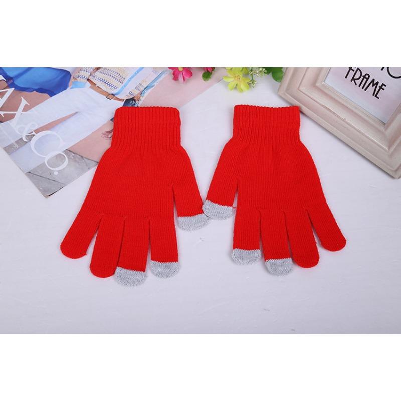 

Осенние и зимние теплые одноцветные перчатки для сенсорного экрана для смартфонов, которые можно настраивать в различных стилях One size