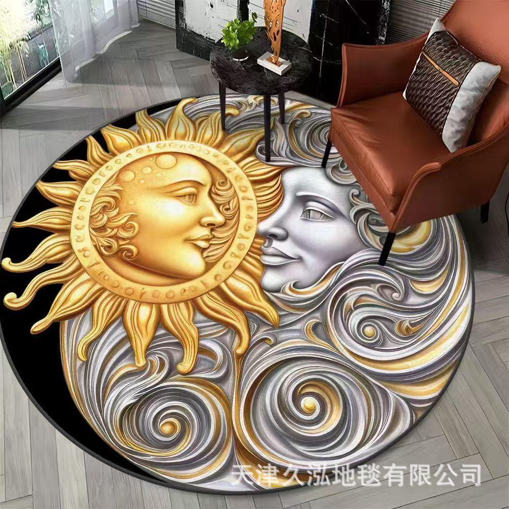 Circular Carpet Living Room Carpet Dirt Resistant Coffee Table Mat Anti Slip Hanging Basket Chair Mat