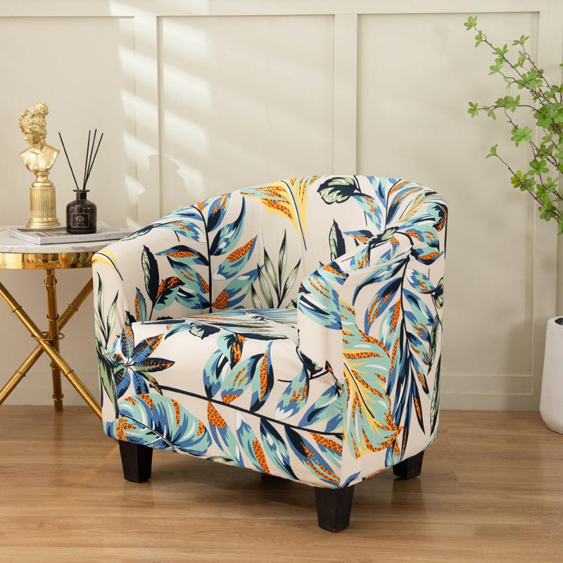 Club-Stuhl-Schonbezug, Stretch-Fassstuhl-Bezug, bedruckt, Wannen-Stuhl-Schonbezug, weicher Spandex-Sessel-Sofabezug, abnehmbar