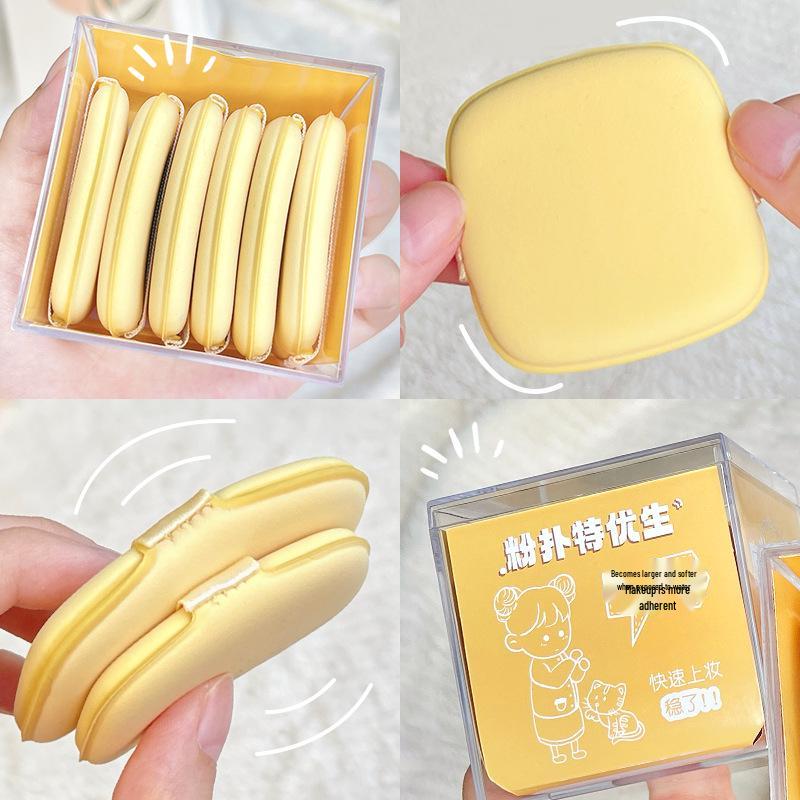 

GECOMO Dual-Use Butter Cookie Cushion Puff: Non-Absorbent Makeup Sponge for Wet or Dry Application