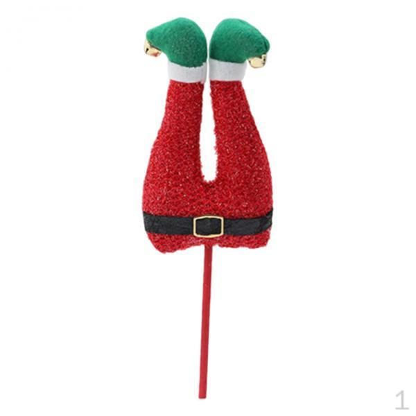 Christmas Elf Leg for Tree Decoration, Bedroom, Holidays, Farm, Wedding, Dining Room Red Black Green