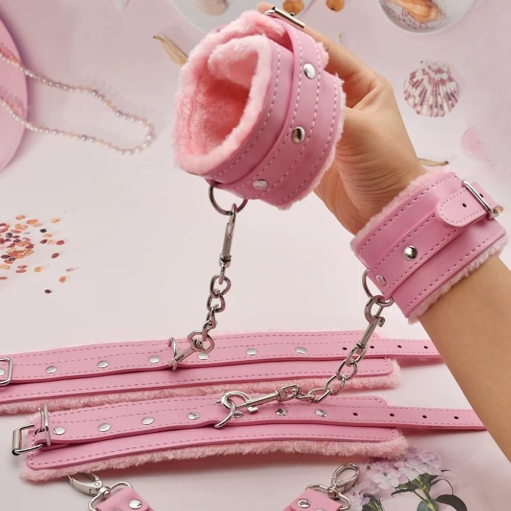 BAOQISHAN Samcos SM Restraints Ankle Ankle Eye Adult SM SM Cosplay 11-piece Set, Restraints, Handcuffs, Cuffs, Collar, Cuffs, Gag, Mask, Adjustable,