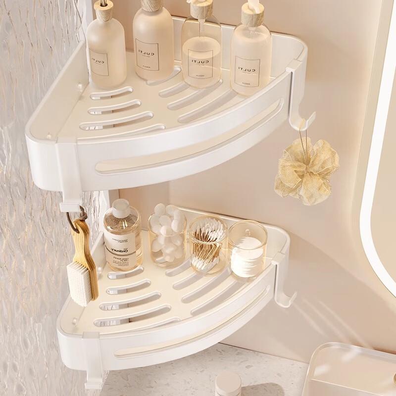 Wall-Mounted Triangular Bathroom Storage Shelf