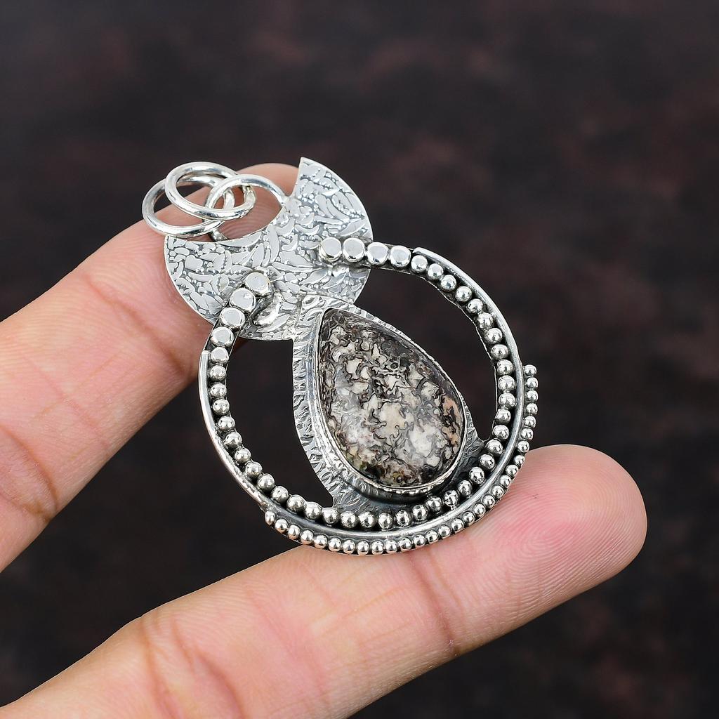 Dinosaur Bone Pendant Real Gemstone Pendant Decent Jewelry 925 Sterling Silver Pendant Handmade Birthstone Pendant Silver Jewelry For Gifts