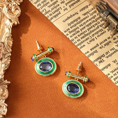 SUYU Moda Geometri Damla Mine Emaye Küpeler Hafif Lüks Mizaç Basit ve Cömert Moda Küpeler