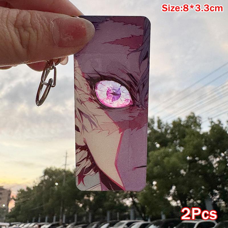 2/9ks Anime Karta Klíčenka Demon Slayer Ozdoba Kawaii Dívka Akrylové Doplňky na Batoh Kreslené Okolí Přenosná Hračka Dárek