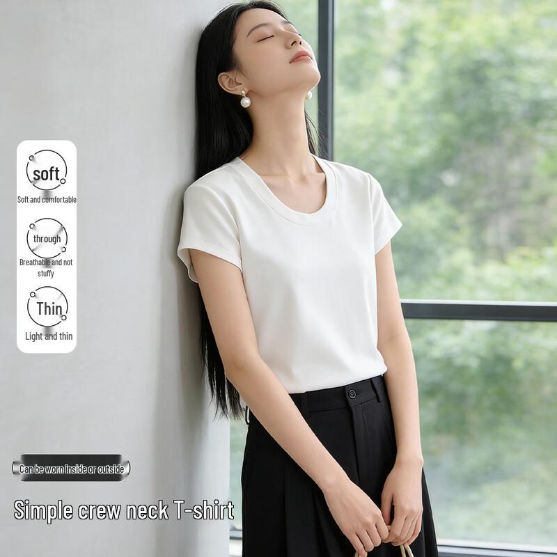 Yiershuang Women s Slim Fit Fly Sleeve Round Neck T-Shirt 2XL