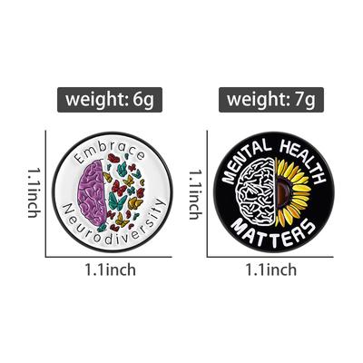Mentale Gesundheit ist wichtig – Emaille-Pins, personalisierte Broschen mit Gehirnnervenmotiven, Anstecknadeln, lustige Schmuckstücke, Geschenkideen für Freunde
