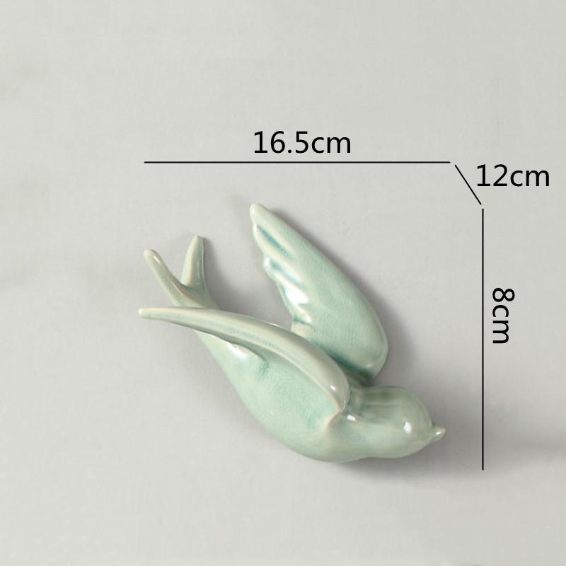 Keramikwandwandmontierte Vogel-Simulationstier-Ornamente Fliegender Vogel Hintergrundwandbehang Raumdekoration Zubehör
