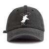 1pc Cowboy Print Washed Baseball Cap for Adults,  Minimalist Retro Style Casual Soft Adjustable Dad Hat, Perfect As Gift