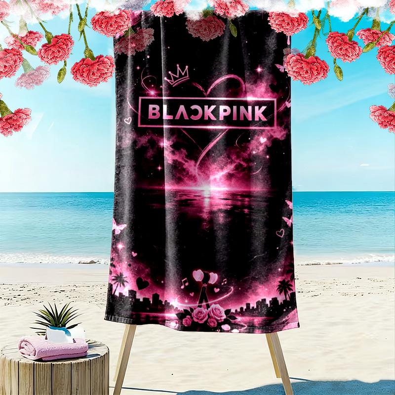BLACKPINK Print Beach Towel, Large Soft Quick Dry Towel for Beach Camping Swimming