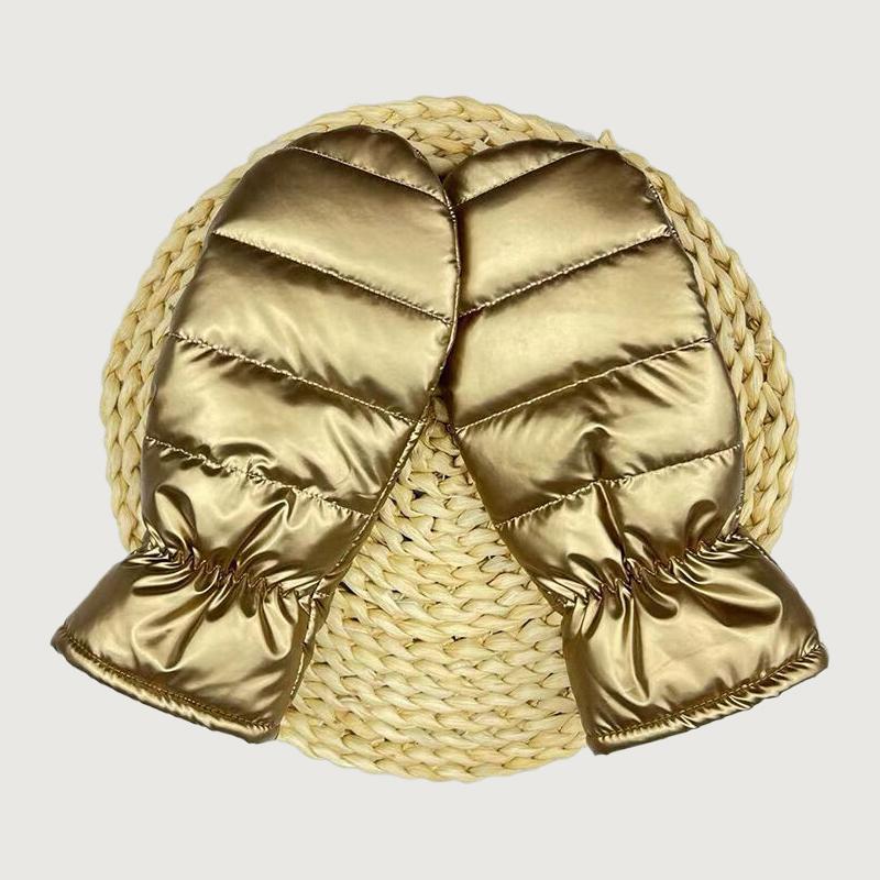 

Женские зимние теплые перчатки-варежки с полными пальцами, водонепроницаемые, с глянцевой поверхностью, аксессуары для езды на велосипеде, катания на лыжах на открытом воздухе золотой