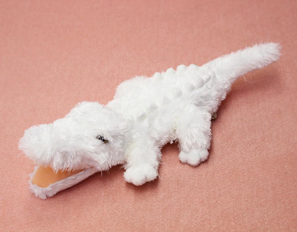 Fluffy Crocodile Medium Size White